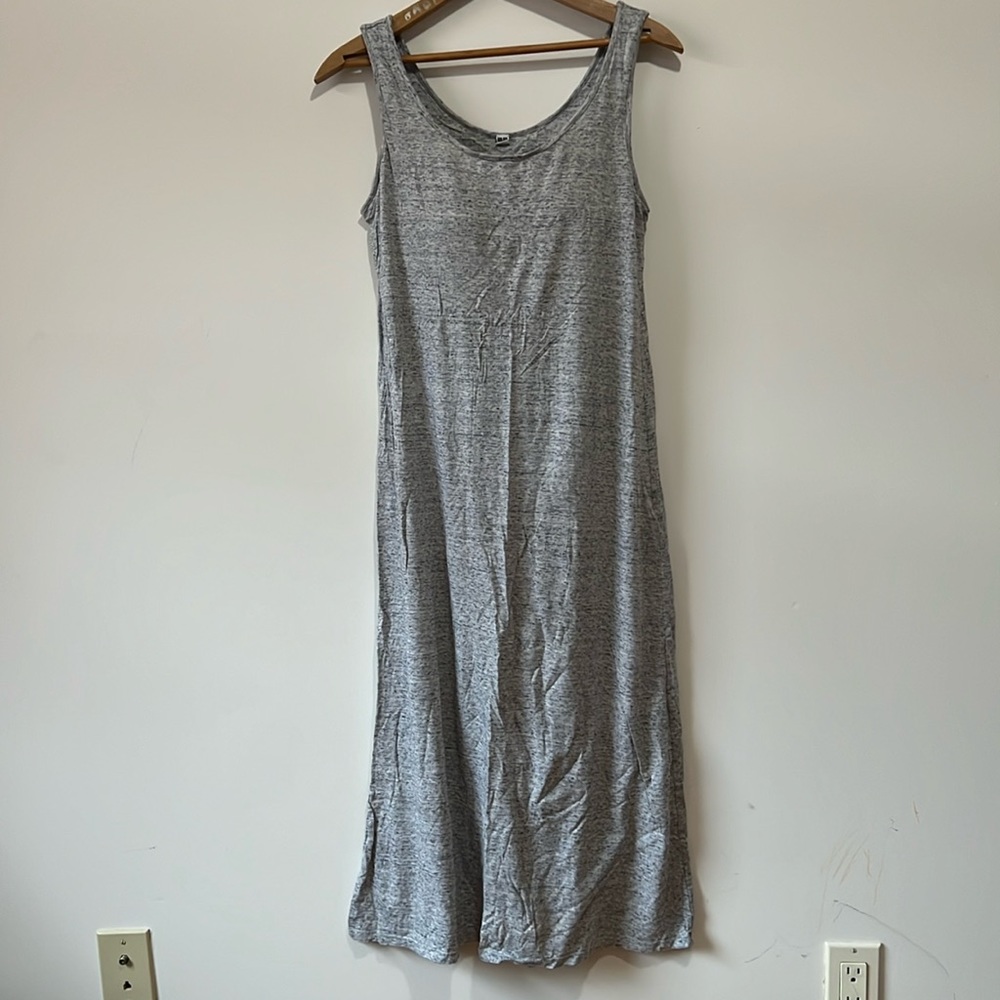 Uniqlo Heather grey bra lined tank top maxi dress - size m